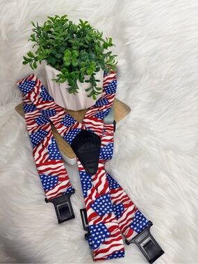 Perry American Flag Pattern Patriotic Suspenders -